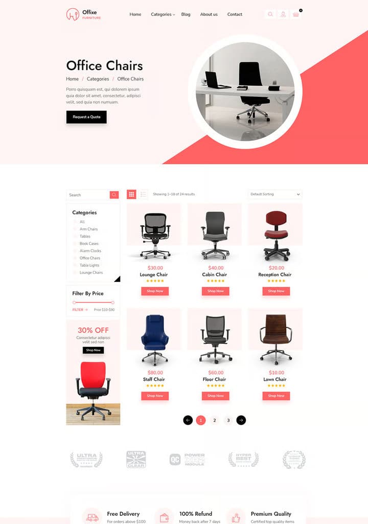 Offixe Furniture - Thème e-commerce Absolution