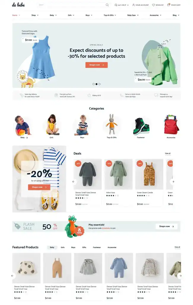 Debebe Toy World - Thème e-commerce Absolution