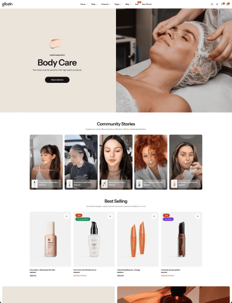 Glozin – Cosmetics - Thème e-commerce Absolution