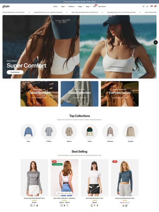 Glozin – Fashion - Thème e-commerce Absolution