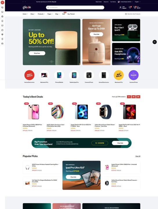 Electronics Store - Thème e-commerce Absolution