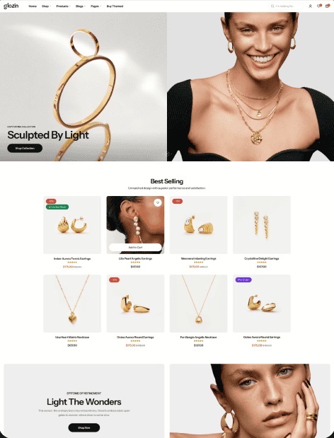 Glozin – Jewelry - Thème e-commerce Absolution