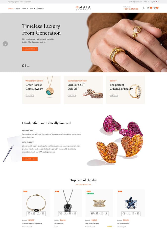 Maia – Jewelry Shop - Thème e-commerce Absolution