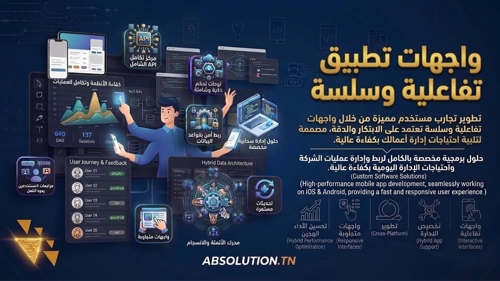 واجهة تطبيق جوال تفاعلية